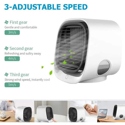 Portable Air Cooler Table Air Conditioner Fan W Icebox Humidifier USB Power