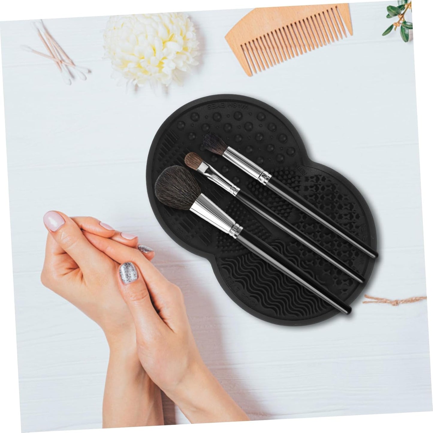 Makeup Brush Cleaning Pad Makeup Tools Cleaner Mat Silicone Cleaning Pad for Home